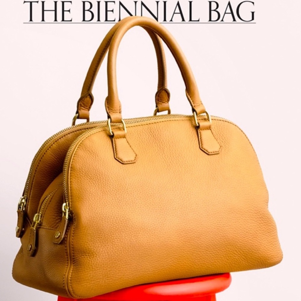 J. Crew Tan Satchel with Structured Design and Dual Handles